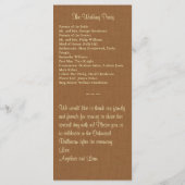 Najaarsprogramma voor zonnebloempjes programmakaart (Achterkant)