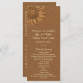 Najaarsprogramma voor zonnebloempjes programmakaart (Voorkant / Achterkant)