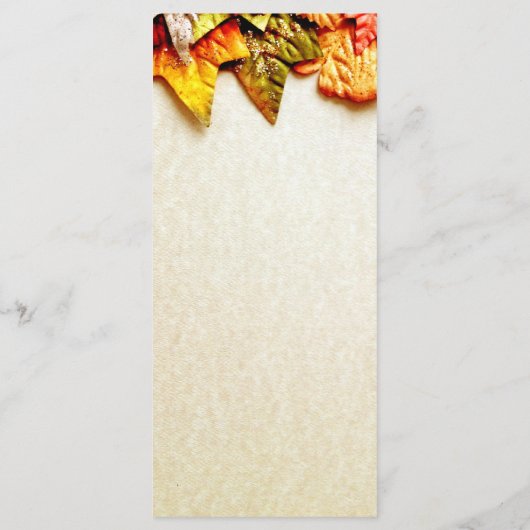 Najaarsprogramma's van het huwelijk van Leaves Fal Programmakaart (Achterkant)