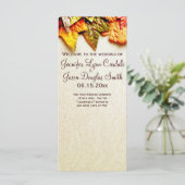 Najaarsprogramma's van het huwelijk van Leaves Fal Programmakaart (Staand voorkant)