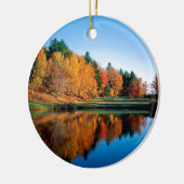 Najaarsreflecties Vermont Keramisch Ornament (Links)
