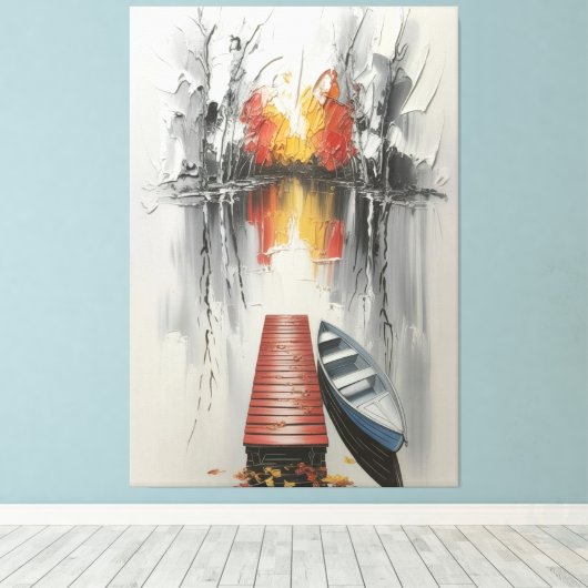 najaarsreflectiewand canvas afdruk (Insitu (Houten vloer))