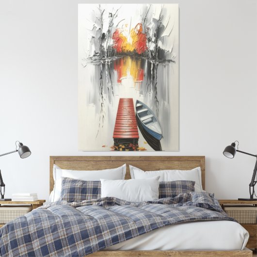 najaarsreflectiewand canvas afdruk (Insitu (Slaapkamer))