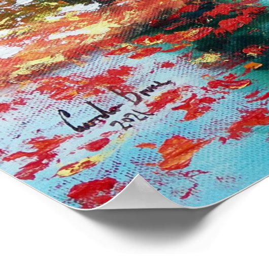 Najaarsregen en paraplu poster (Hoek)