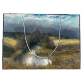 Najaarsschilderij van de waterverf groot cadeauzakje (Achterkant)