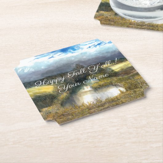 Najaarsschilderij van de waterverf kartonnen onderzetters (Gekanteld)