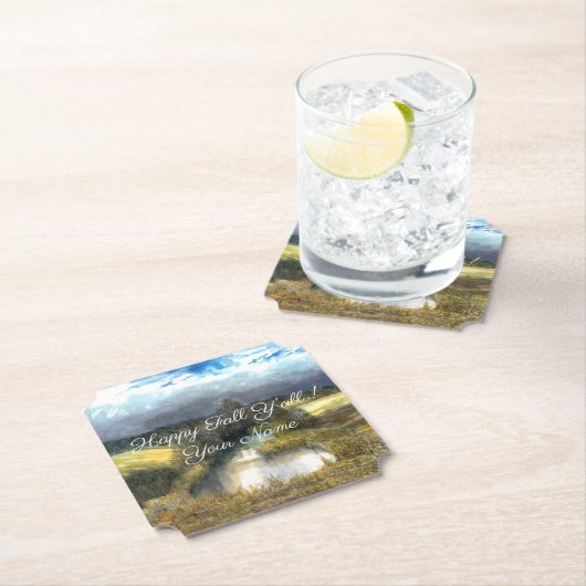 Najaarsschilderij van de waterverf kartonnen onderzetters (Insitu)