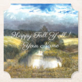 Najaarsschilderij van de waterverf kartonnen onderzetters (Voorkant)