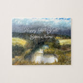 Najaarsschilderij van de waterverf legpuzzel (Horizontaal)