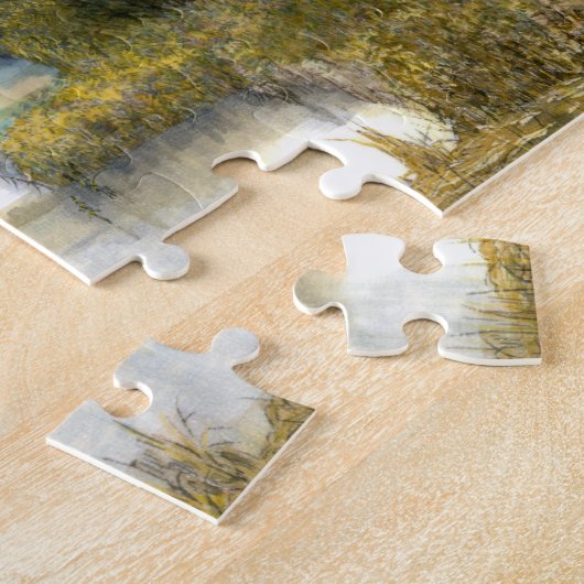 Najaarsschilderij van de waterverf legpuzzel (Zijkant)