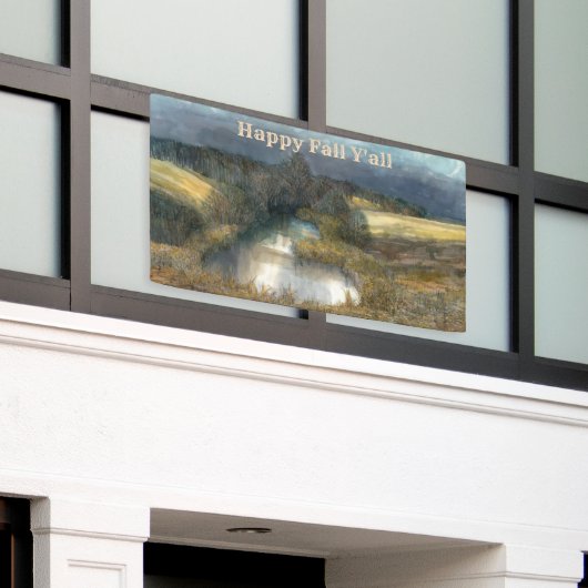 Najaarsschilderij van de waterverf spandoek (Buitenkant Gebouw)