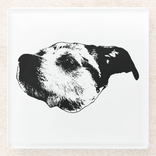 Najaarssip - Terrier Glazen Onderzetter (Voorkant)