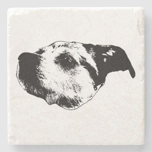 Najaarssip - Terrier Stenen Onderzetter (Voorkant)