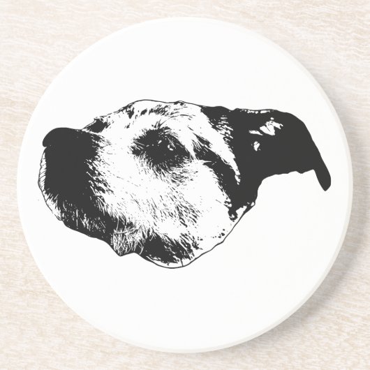 Najaarssip - Terrier Zandsteen Onderzetter (Voorkant)