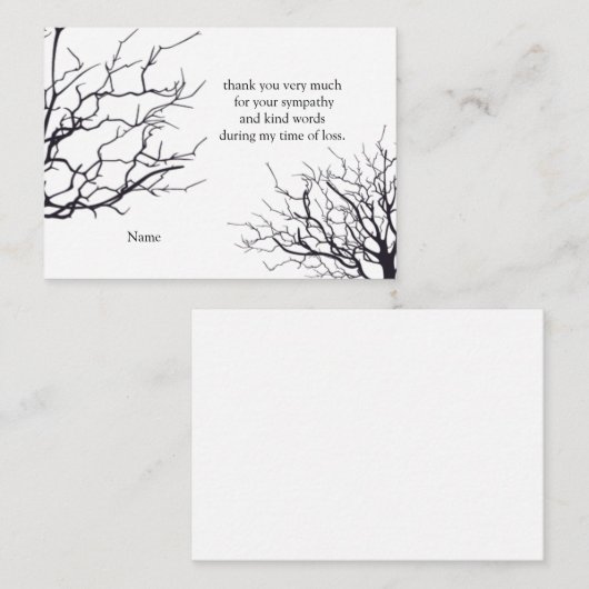 Najaarsstructuur Dank u wel Notitiekaartje (Voorkant / Achterkant)