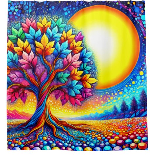 Najaarsstructuur Douchegordijn (Voorkant)