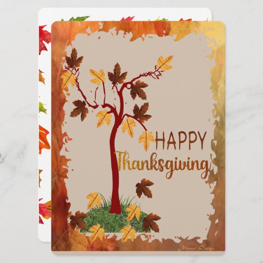 Najaarsstructuur Feestdagenkaart (Voorkant / Achterkant)