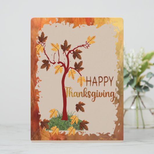 Najaarsstructuur Feestdagenkaart (Staand voorkant)