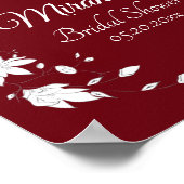 Najaarsteken Vrijgezellenfeest wijn en witte flora Poster (Hoek)