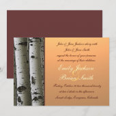 Najaarsthema aspen bomen Rustige bruiloft nodigt u Kaart (Voorkant / Achterkant)