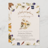 najaarstonen pompoen baby shower uitnodiging (Voorkant / Achterkant)