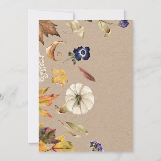 najaarstonen pompoen baby shower uitnodiging (Achterkant)