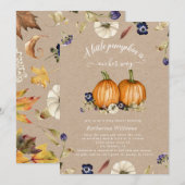 najaarstonen pompoen baby shower uitnodiging (Voorkant / Achterkant)