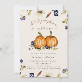 najaarstonen pompoen baby shower uitnodiging