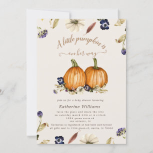 najaarstonen pompoen baby shower uitnodiging