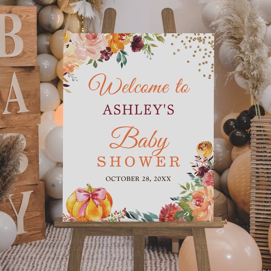 Najaarstop Herfst Baby shower Poster