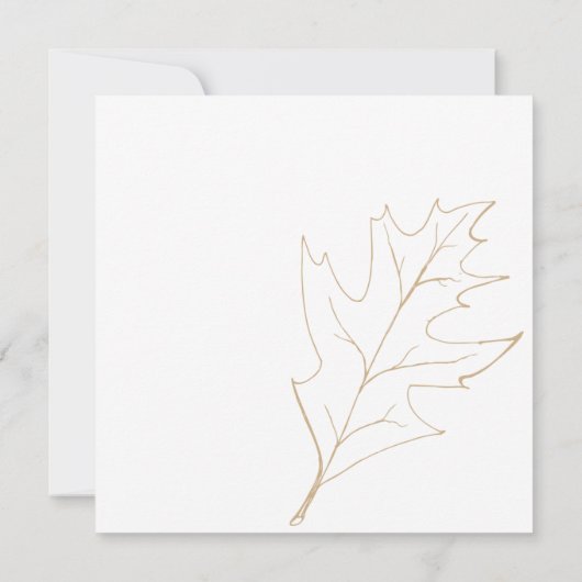 Najaarstop Oak Leaf Wedding Rehearsal Dinner Kaart (Achterkant)