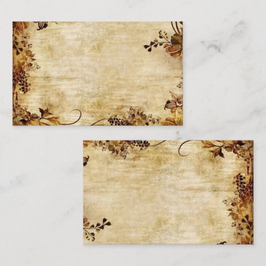 Najaarstop op Tan Rustic Card Stock op Visitekaartje (Voorkant / Achterkant)