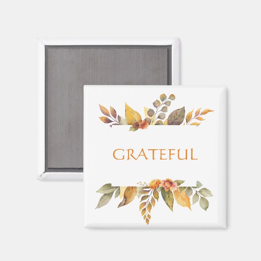 Najaarstop Sinaasappel GRATEFUL Thanksgiving Magneet (Voorkant / Achterkant)
