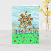  najaarstructuur | Fall Leaves Kaart (Gele Bloem)