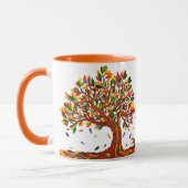  najaarstructuur Herfst-kunstwerk voor warme kleur Mok (Links)