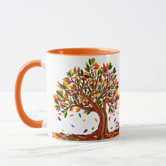  najaarstructuur Herfst-kunstwerk voor warme kleur Mok (Links)