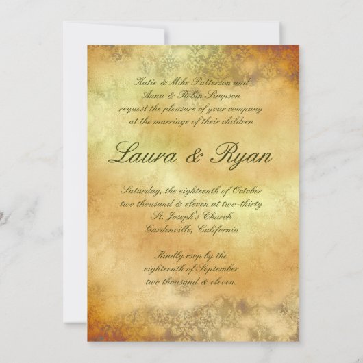 Najaarsuitnodiging 2 van de bruiloft kaart (Achterkant)