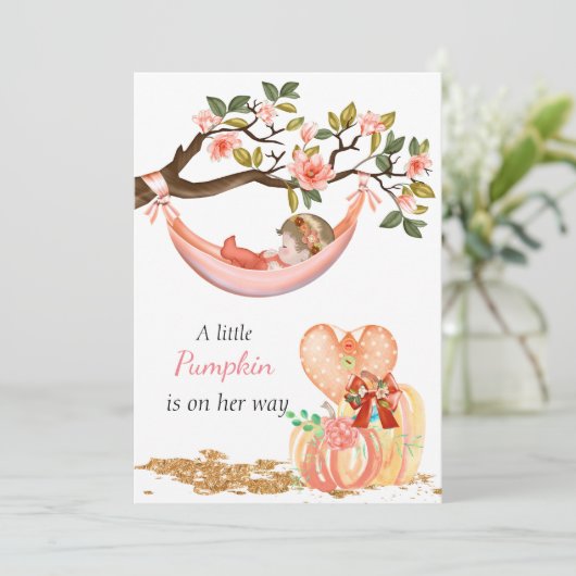 Najaarsuitnodiging Baby shower Kaart (Staand voorkant)