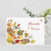 Najaarsuitnodiging | Bladeren, zaaigoed, bessen Kaart (Staand voorkant)