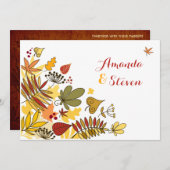 Najaarsuitnodiging | Bladeren, zaaigoed, bessen Kaart (Voorkant / Achterkant)