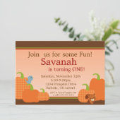 Najaarsuitnodiging - Cute Pumpkin Kaart (Staand voorkant)