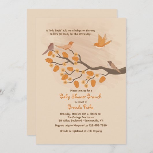 Najaarsuitnodiging inzake vogels kaart (Voorkant / Achterkant)