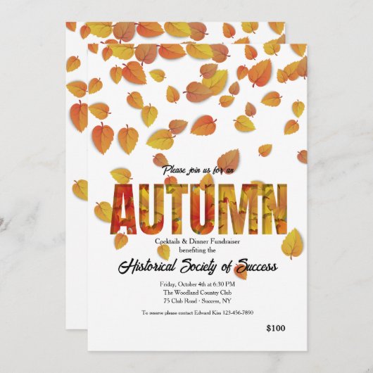 Najaarsuitnodiging Kaart (Voorkant / Achterkant)