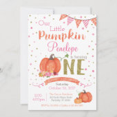 Najaarsuitnodiging Little Pumpkin 1st Birthday Inv Kaart (Voorkant)