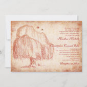 Najaarsuitnodiging over de herfst Willow Tree Wedd Kaart (Voorkant)