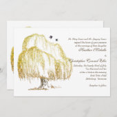 Najaarsuitnodiging over de herfst Willow Tree Wedd Kaart (Voorkant / Achterkant)