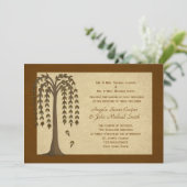 Najaarsuitnodiging over de herfst Willow Tree Wedd Kaart (Staand voorkant)