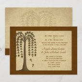 Najaarsuitnodiging over de herfst Willow Tree Wedd Kaart (Voorkant / Achterkant)
