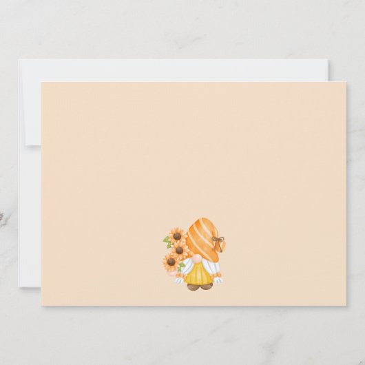 Najaarsuitnodiging Thanksgiving Gnomes Kaart (Achterkant)