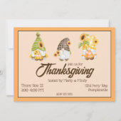 Najaarsuitnodiging Thanksgiving Gnomes Kaart (Voorkant)
